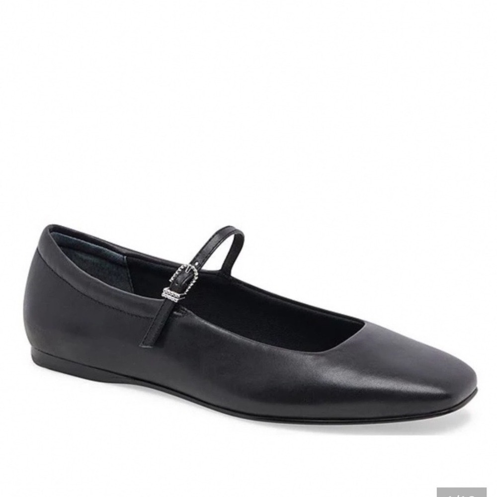Wild Fable Elsa Black Leather Mary Jane Ballet Dress Flats Women's Size 10